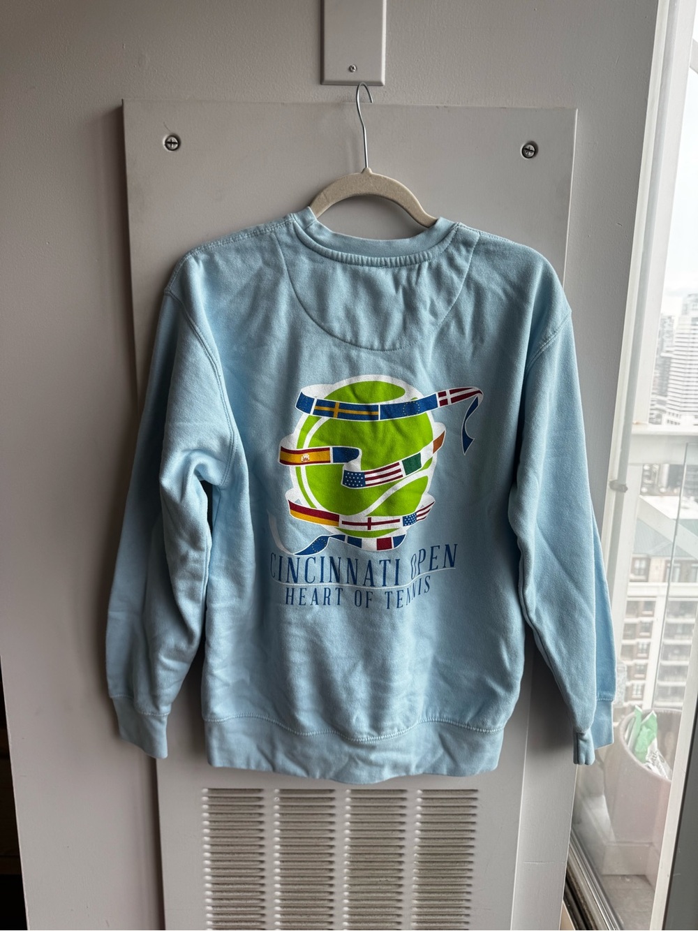 Cincinnati Open Heart of Tennis Light Blue Crewneck Sweatshirt M